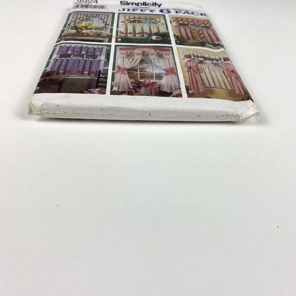 Simplicity 8924 Jiffy Valance Swag Cafe Curtains Curtain Panels 6 Pack Uncut FF